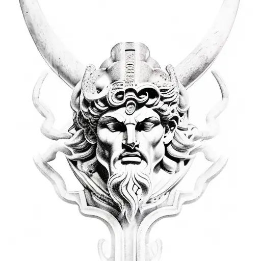 greek gods battling the underworld in a tatto sleeve design  tattoo design idea