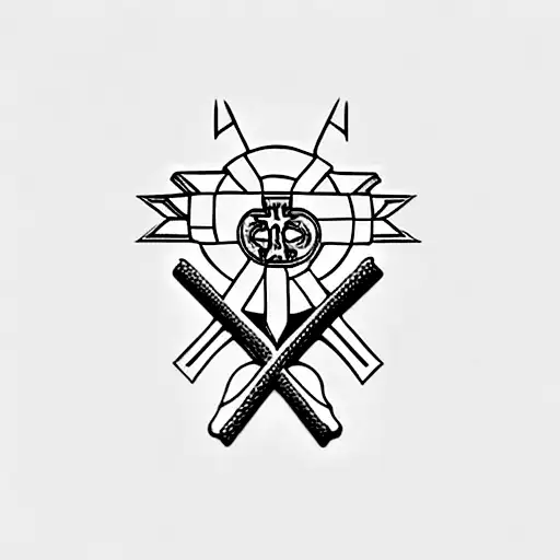 cross of Lorraine and Spain  tattoo design idea