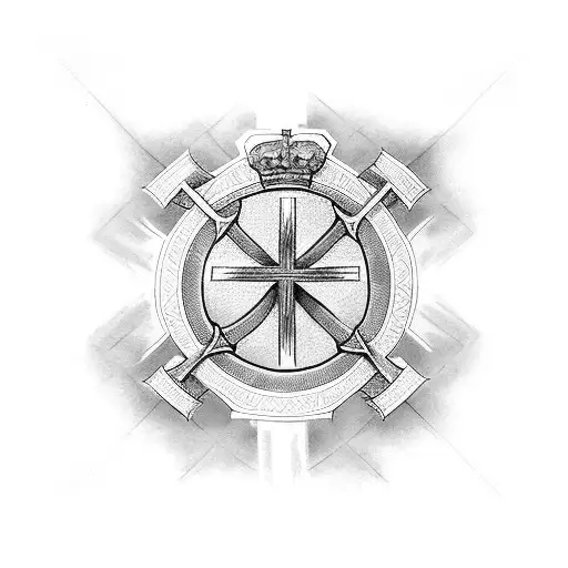 cross of Lorraine and Spain  tattoo design idea