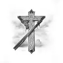 cross of Lorraine and Spain  tattoo design idea
