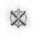 cross of Lorraine and Spain  tattoo design idea