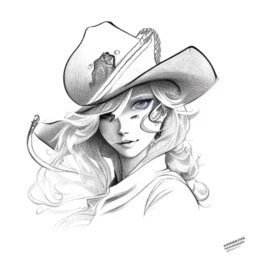 sailing cowgirl tattoo design idea