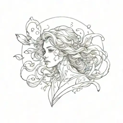 underwater girl tattoo design idea
