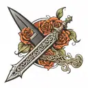 obsidian dagger tattoo design idea