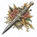obsidian dagger tattoo design idea