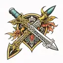 obsidian dagger tattoo design idea