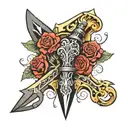 obsidian dagger tattoo design idea