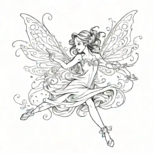 fairy dancing tattoo design idea