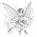 fairy dancing tattoo design idea