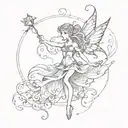 fairy dancing tattoo design idea
