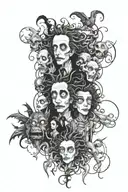 tim burton characters tattoo design idea