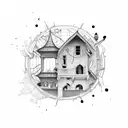 broken home tattoo design idea