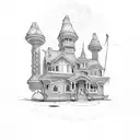 broken home tattoo design idea