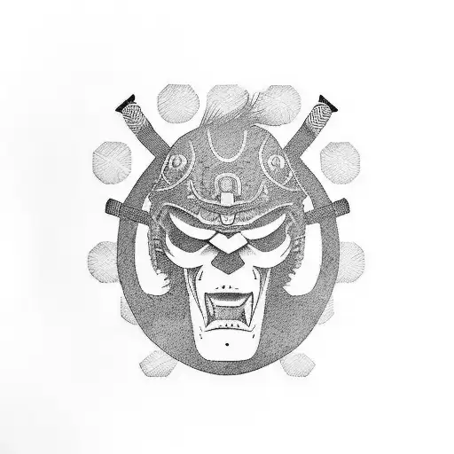  strength samurai  sleeve tattoo design idea