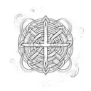 A Celtic knot design featuring a software engineer's tools intertwined with waves and water elements tattoo design idea