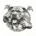 kick boxing, pitbull, joint, weed tattoo design idea
