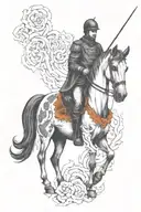 Achaemenians/black horse/ flame tattoo design idea