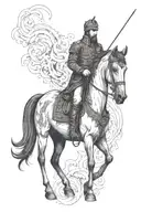 Achaemenians/black horse/ flame tattoo design idea