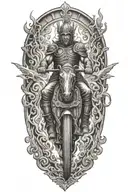 roman riding on fire flames  tattoo design idea