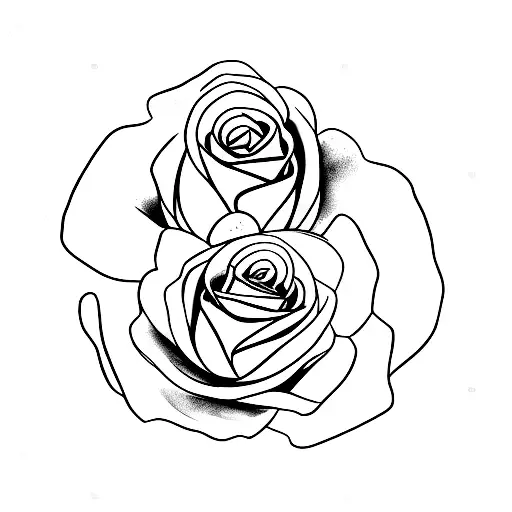 rose bee and paw print tattoo design idea