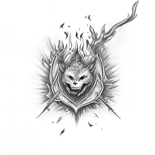 bonfire tattoo design idea