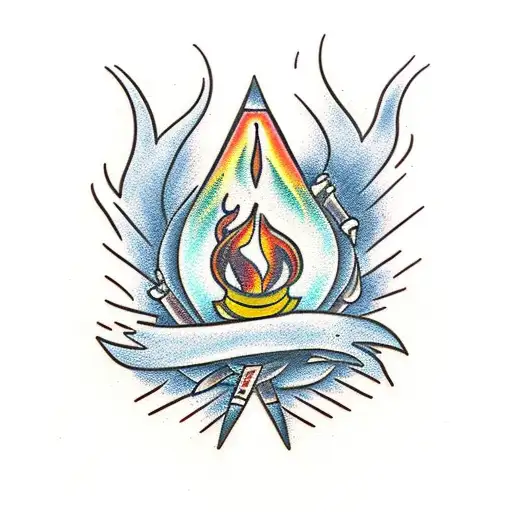 bonfire tattoo design idea