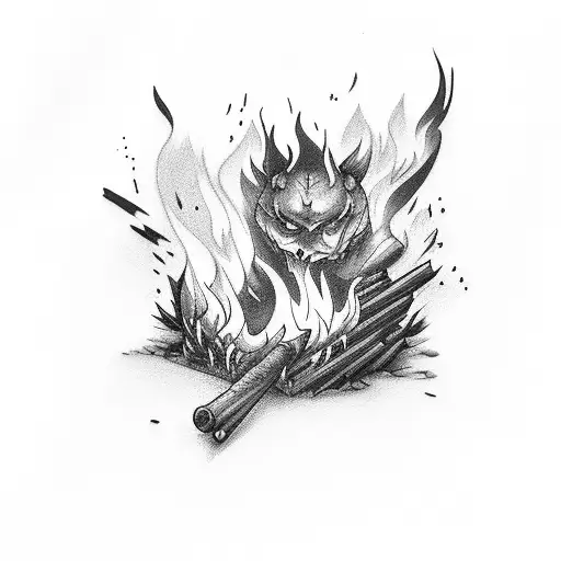bonfire tattoo design idea