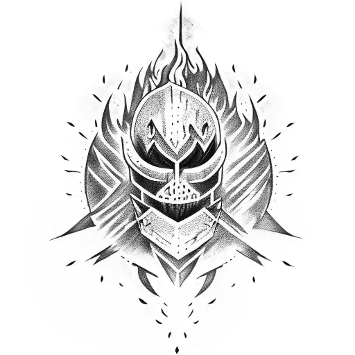 dark souls bonfire tattoo design idea