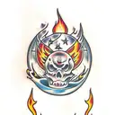 bonfire tattoo design idea