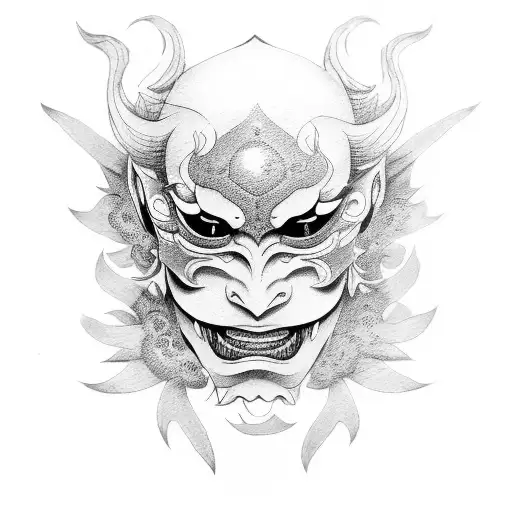 Hannya mask tattoo design idea