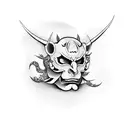 Hannya mask tattoo design idea