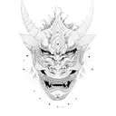 Hannya mask tattoo design idea