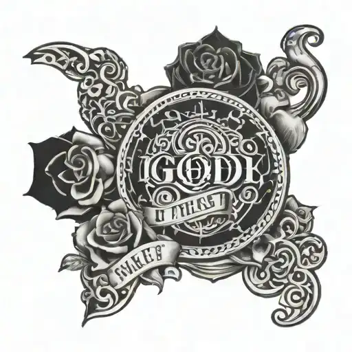 in god I trust I will give my life for you  tattoo design idea