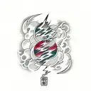 wind bars with lightning tattoo design idea