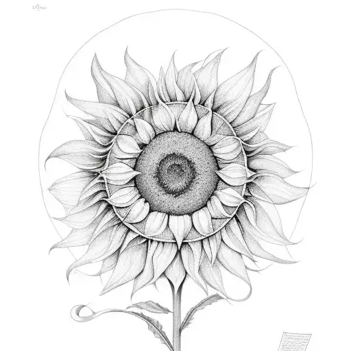 a sunflower with wings and the word bailey incorporated tattoo design idea
