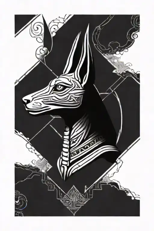 anubis egiptian god symbol in alchemy tattoo design idea