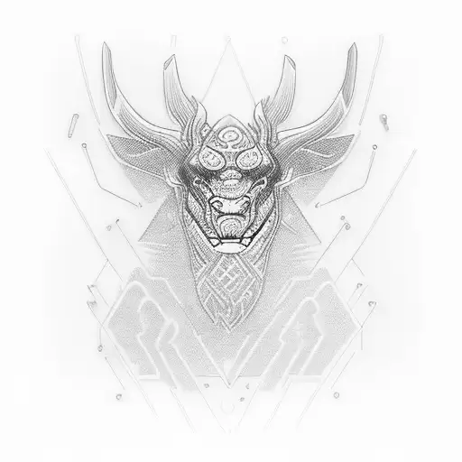 blue neon light in a midnight countryside tattoo design idea