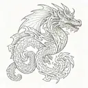 Dragon, aries, mandala tattoo design idea
