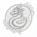 Dragon, aries, mandala tattoo design idea