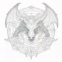 Dragon, aries, mandala tattoo design idea