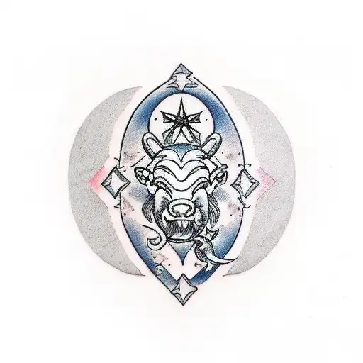 Signo zodiacal tauro tattoo design idea