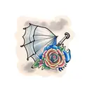 umbrella tattoo design idea