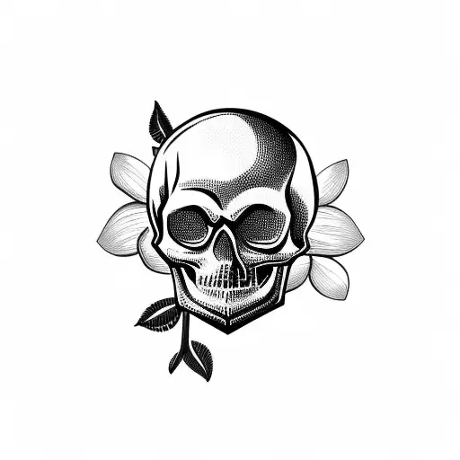Skull and Roses tattoo design idea