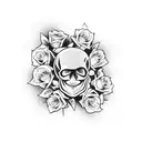 Skull and Roses tattoo design idea