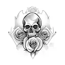 Skull and Roses tattoo design idea