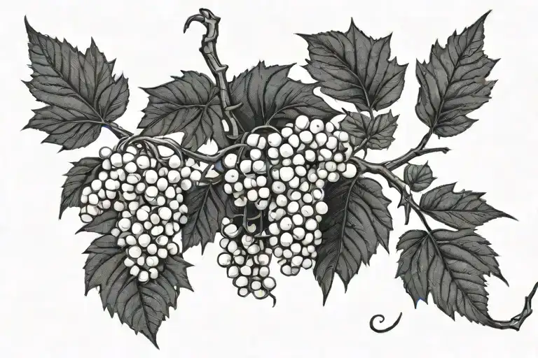 dormant pruned grapevine tattoo design idea
