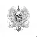 death with loona helluva boss tattoo design idea