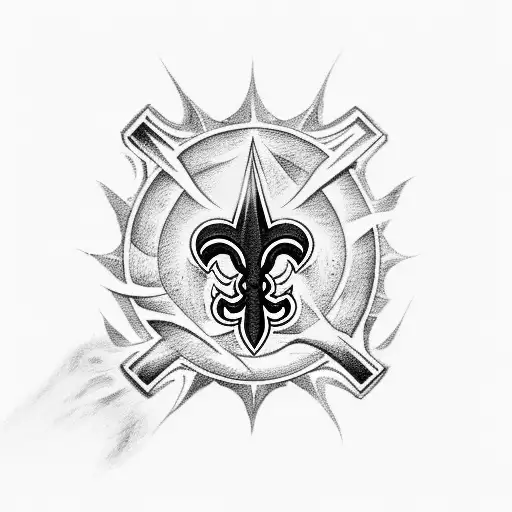 saints logo with flames  tattoo design idea