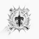 saints logo with flames  tattoo design idea