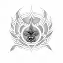 saints logo with flames  tattoo design idea
